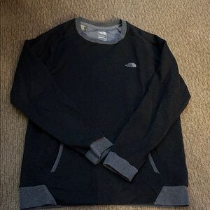 The North Face Men's Charcoal and Black Crewneck Sweater: worn once